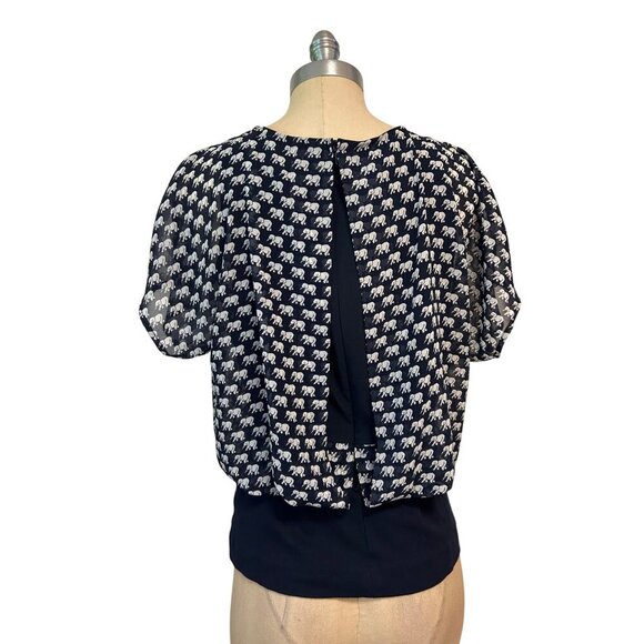 Cabi 5345 Elephant Parade Blouse Navy Size Small - Picture 4 of 7
